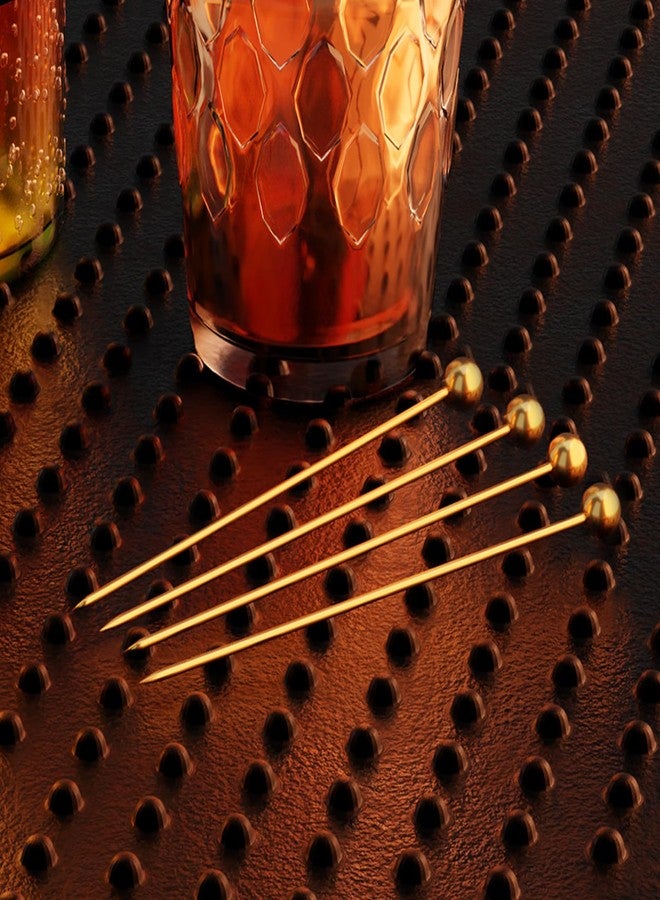 Hyintell 12PCS Stainless Steel Cocktail Toothpicks Reusable Cocktail Skewers Metal Martini Picks Garnish Picks Bloody Mary Skewers for Olives Appetizers Fruit (12 Round G) - Image 5